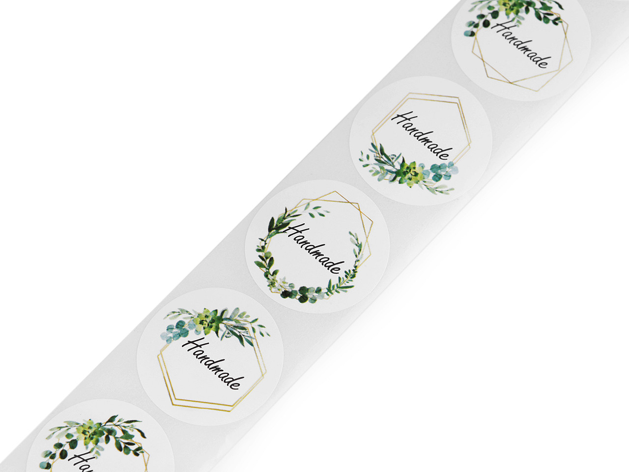 Autocolante transparente handmade ø25 mm - Alb (1 Rolă)