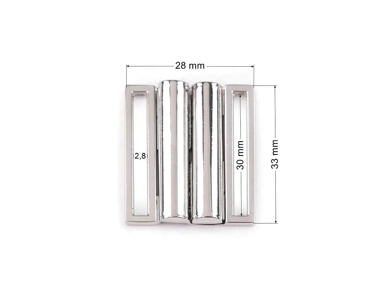 Închizătoare confectii textile latime 30 mm - Nichel (10 Perechi)