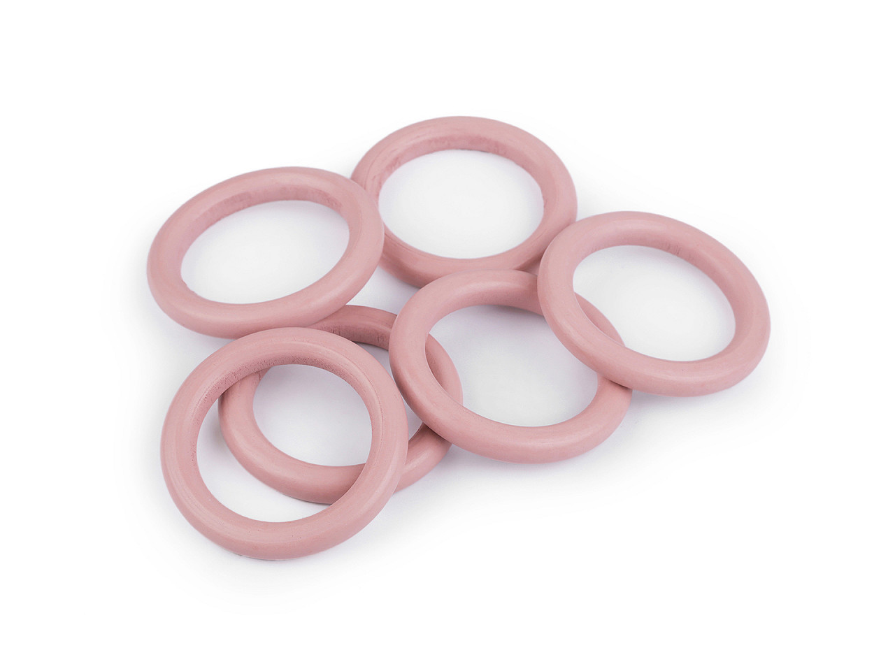 Inele colorate din lemn ø50 mm - Argintiu (20 Bucăți)