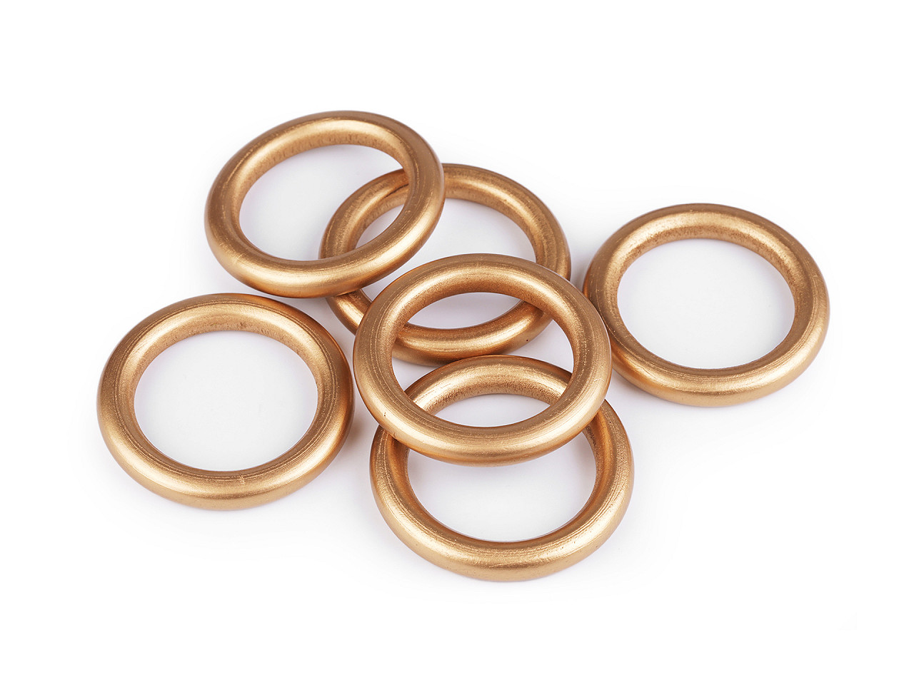 Inele colorate din lemn ø58 mm - Auriu (10 Bucăți)