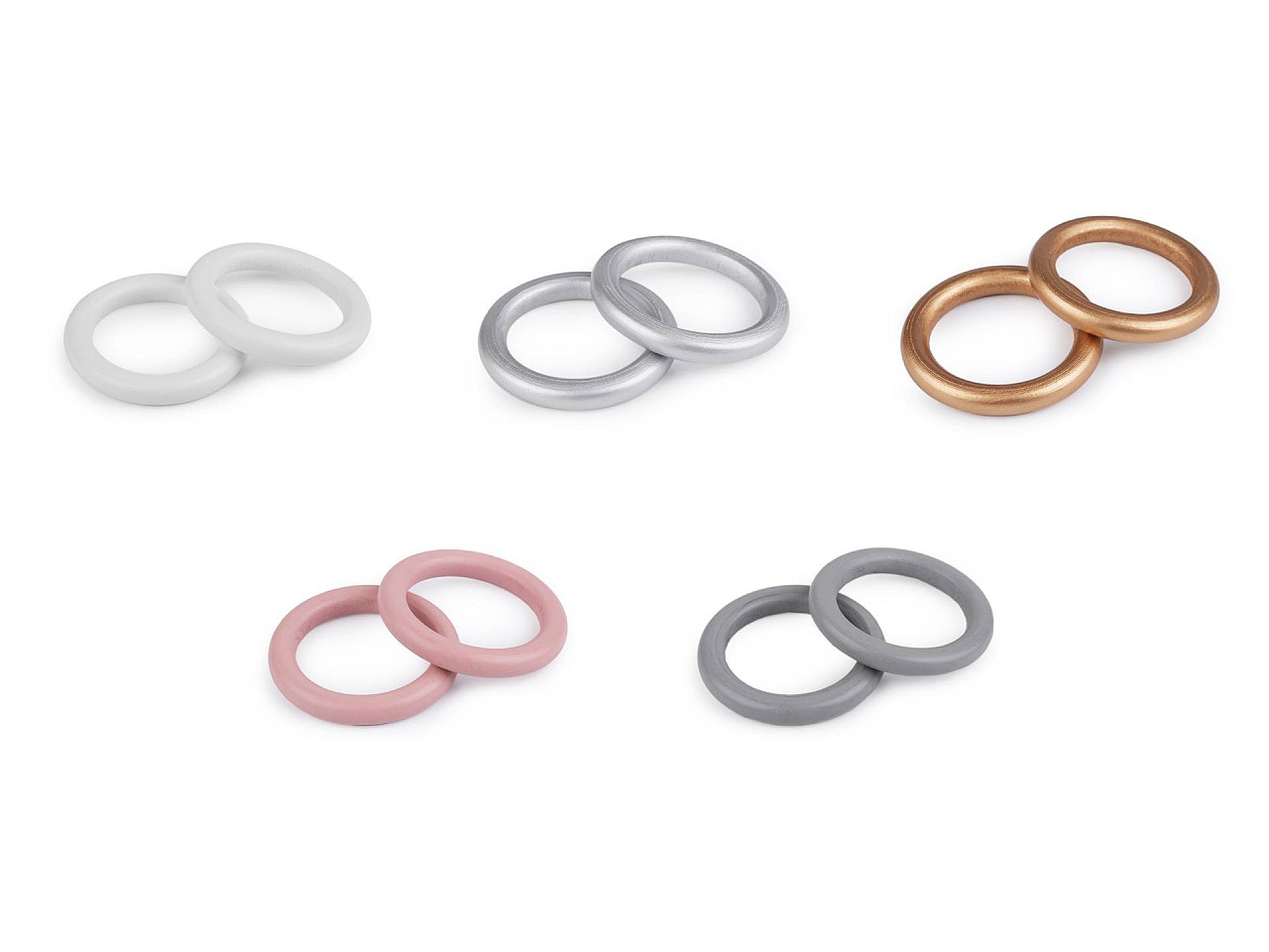 Inele colorate din lemn ø58 mm - Auriu (10 Bucăți)