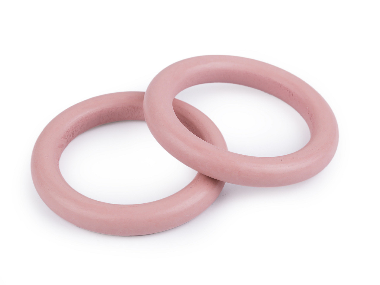 Inele colorate din lemn ø70 mm - Alb (10 Bucăți)