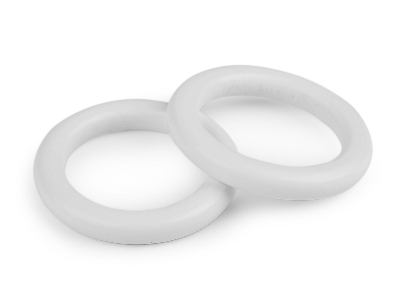 Inele colorate din lemn ø70 mm - Alb (10 Bucăți)