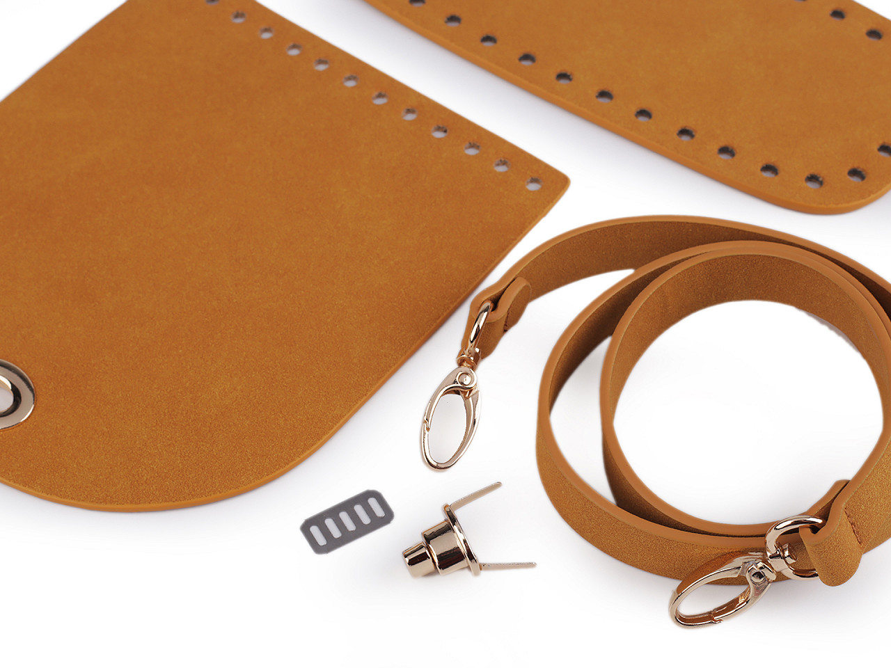 Kit pentru realizarea unei poșete din piele ecologică - Galben muștar (1 Set)