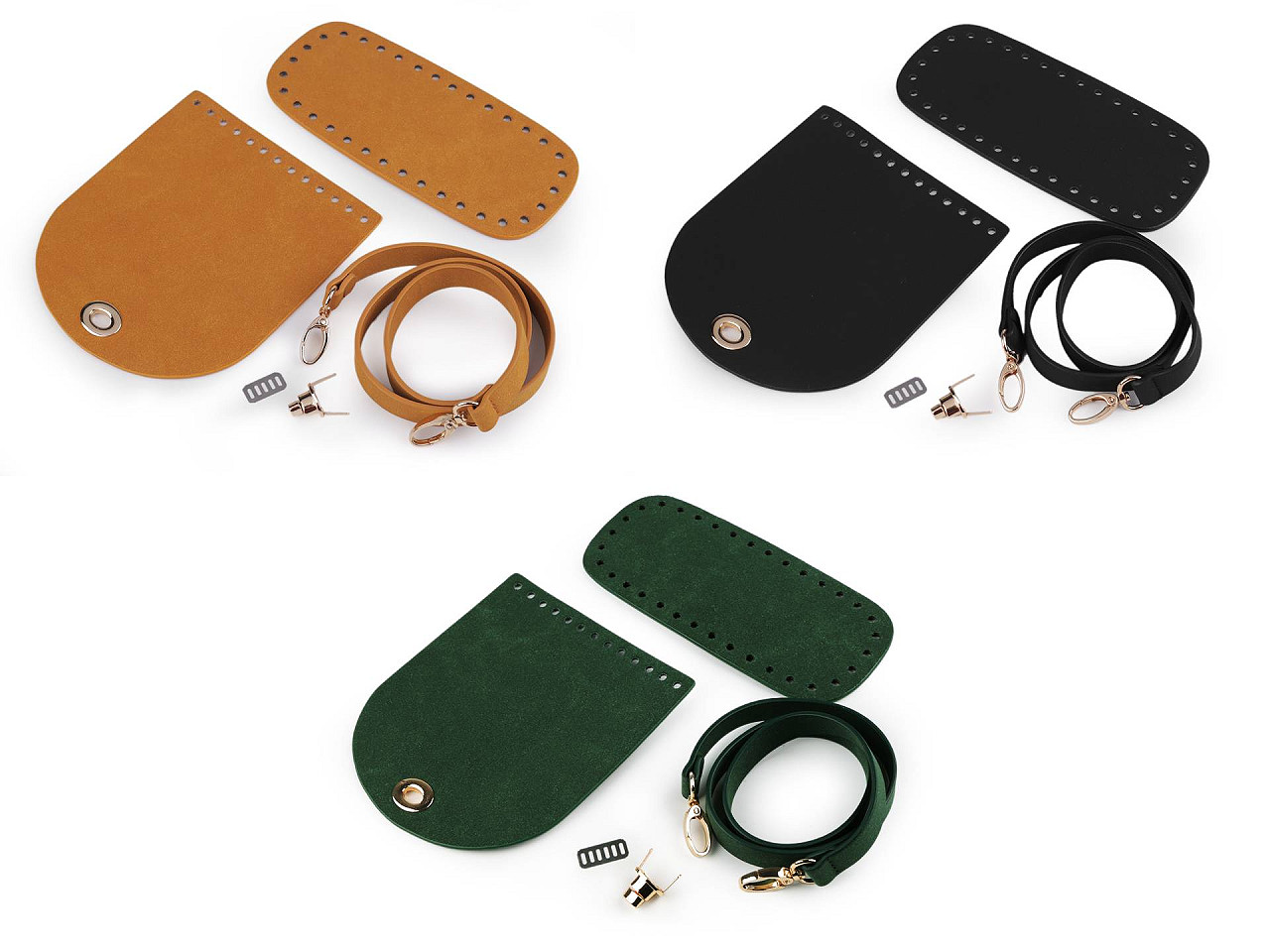 Kit pentru realizarea unei poșete din piele ecologică - Galben muștar (1 Set)