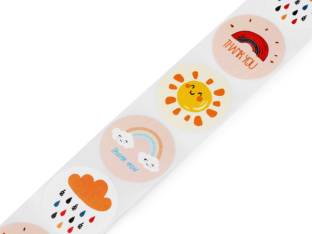 Autocolante din hârtie ø25 mm - Mix (1 Rolă)