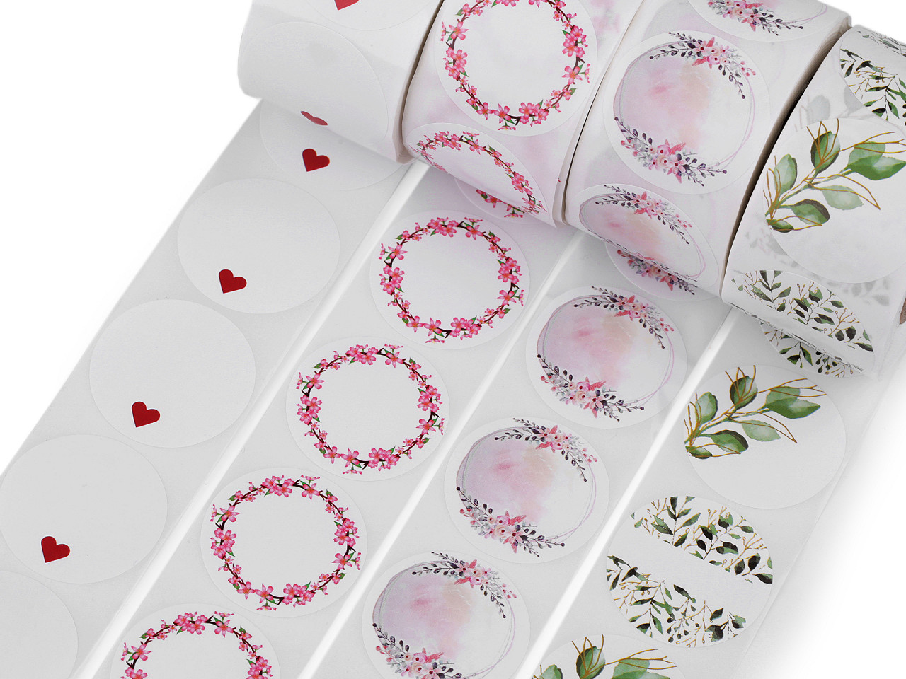 Autocolante din hârtie ø38 mm - Roșu (1 Rolă)