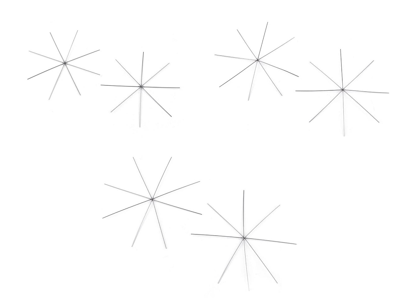 Steaua de crăciun / bază de sârmă pentru mărgelit ø10,5 cm, 12,5 cm, 13,5 cm - Platinum (20 Bucăți)