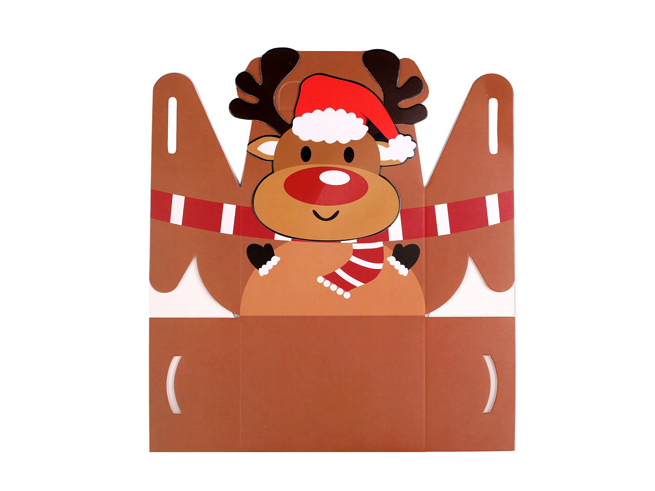 Cutie cadou de craciun ren, mos craciun, om de zapada - Maro natural (1 Bucată)