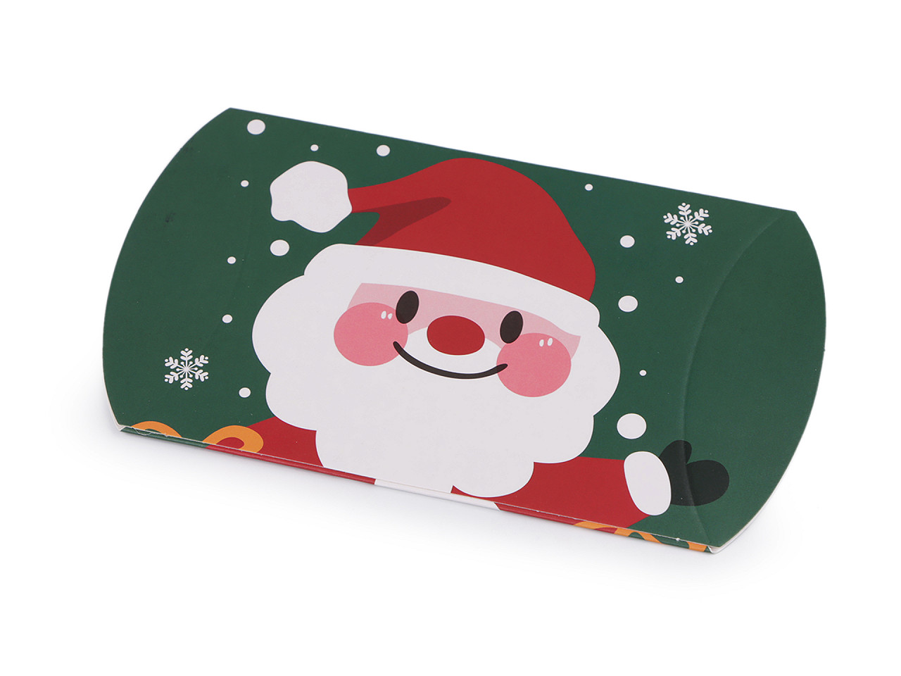 Cutie cadou de craciun ren, mos craciun, om de zapada, turta dulce, biserica - Verde închis (12 Bucăți)