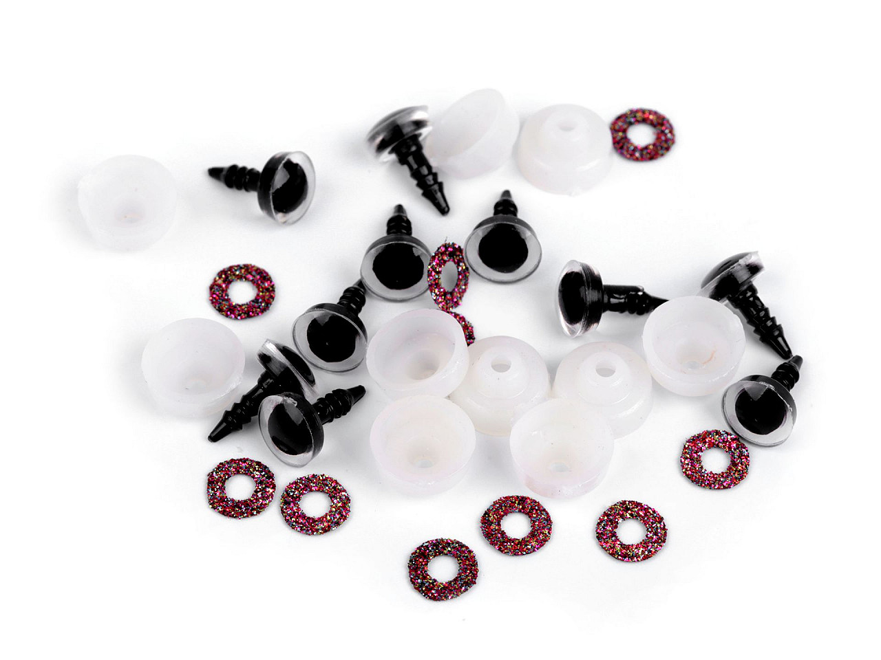 Ochi pentru jucării cu dispozitiv de siguranță ø10 mm - Ciclam (10 Seturi)