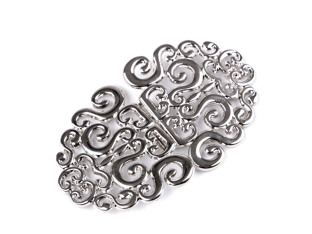 Catarama / închizătoare decorativă + suruburi 5,5x9 cm - Nichel (1 Set)