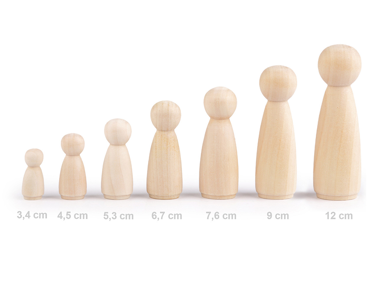 Figurina din lemn decorabila 22x53 mm - Natural deschis (10 Bucăți)