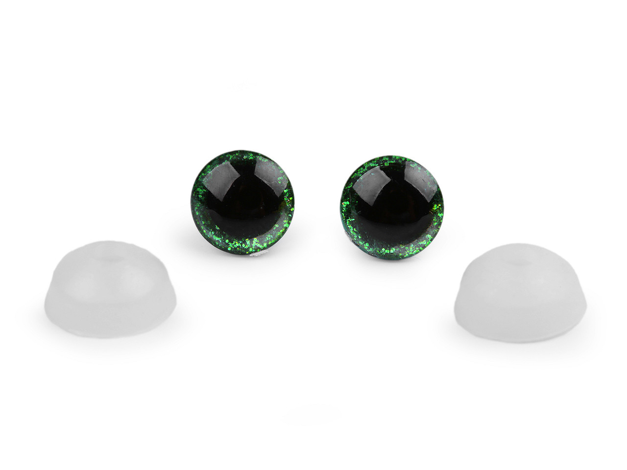 Ochi cu sclipici ø12 mm - Albastru deschis (10 Seturi)