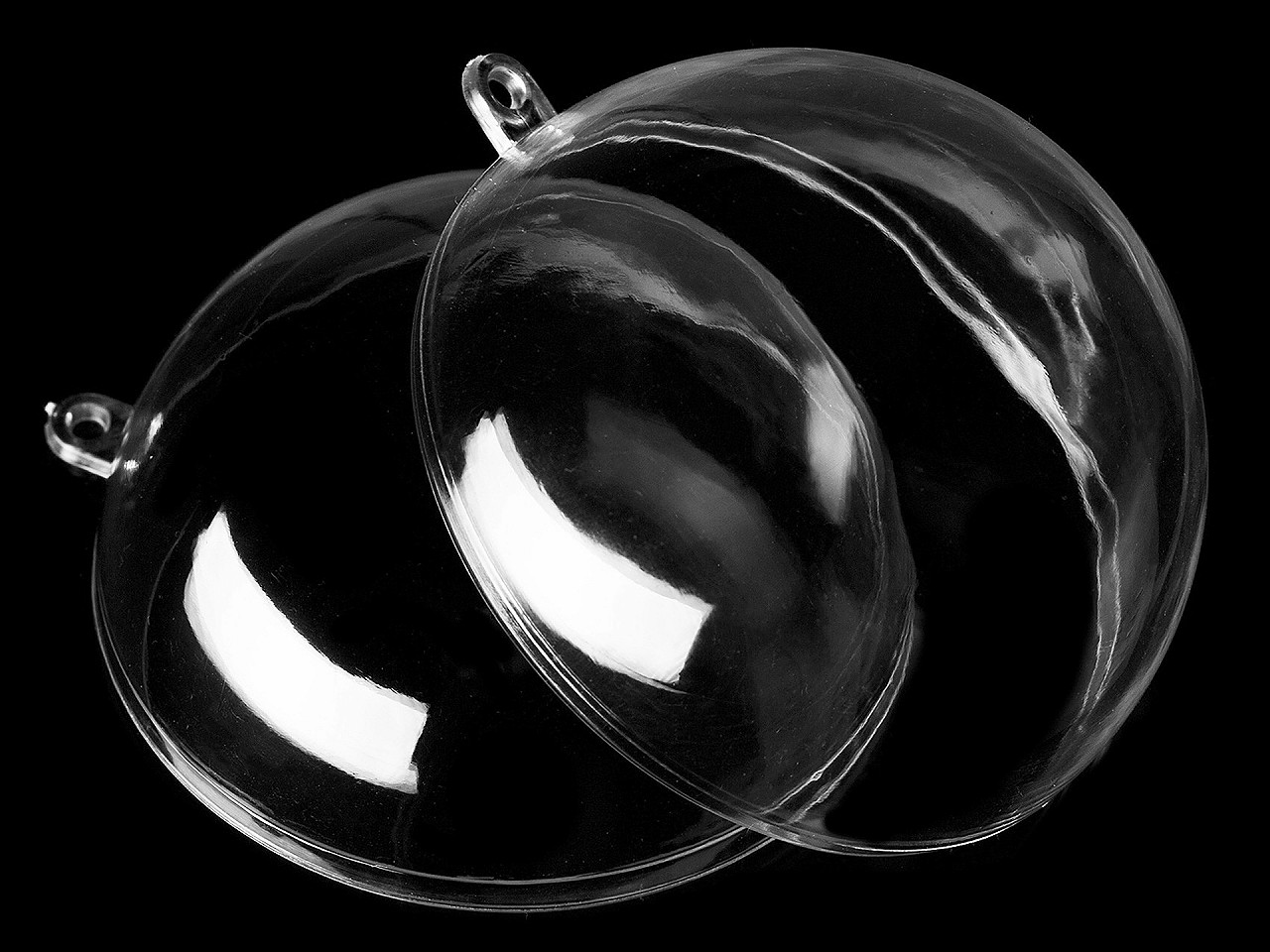 Glob din plastic din două părți ø14 cm - Transparent (6 Bucăți)