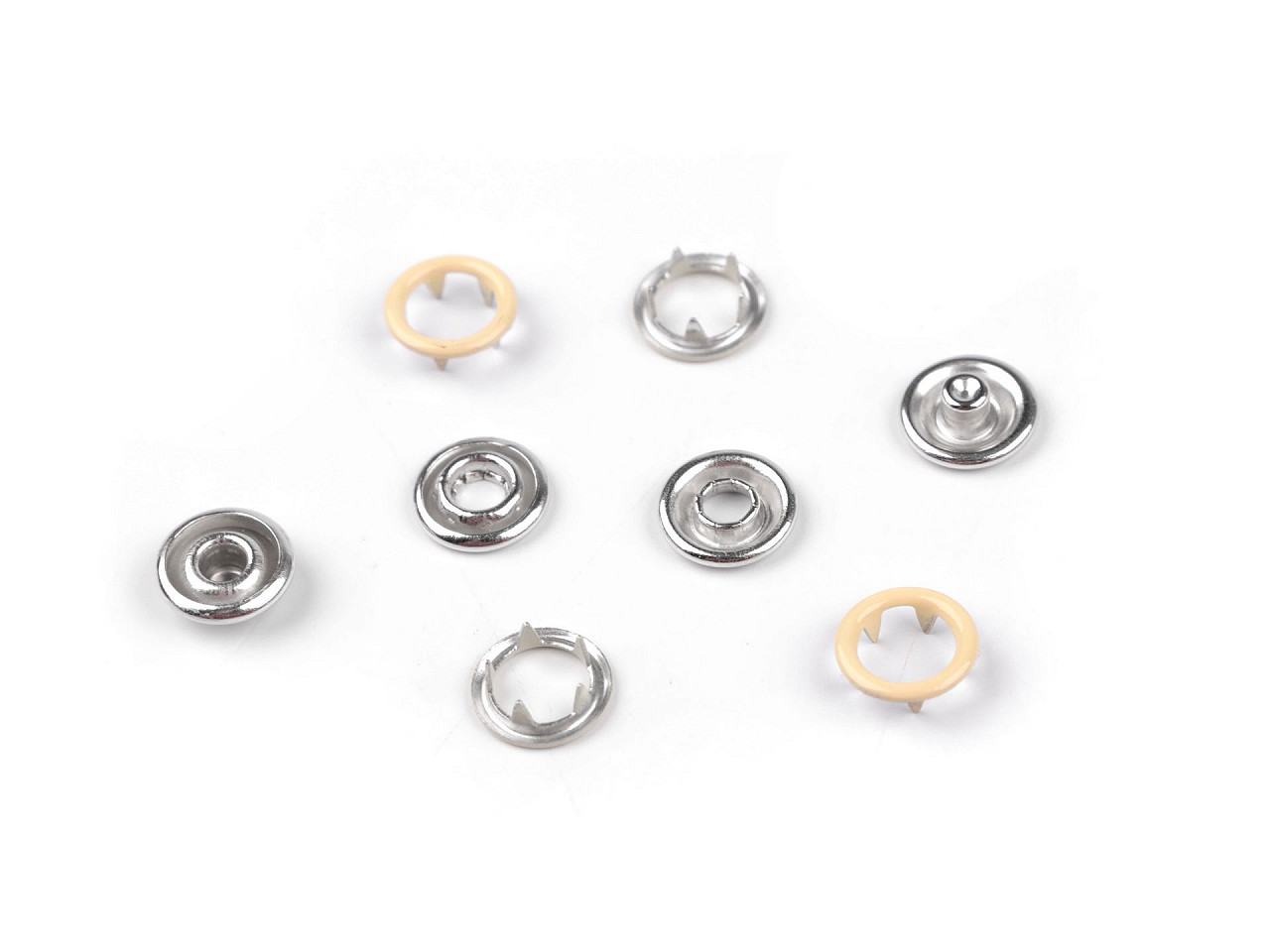 Capse metalice roland baby ø10 mm - Alb (50 Seturi)