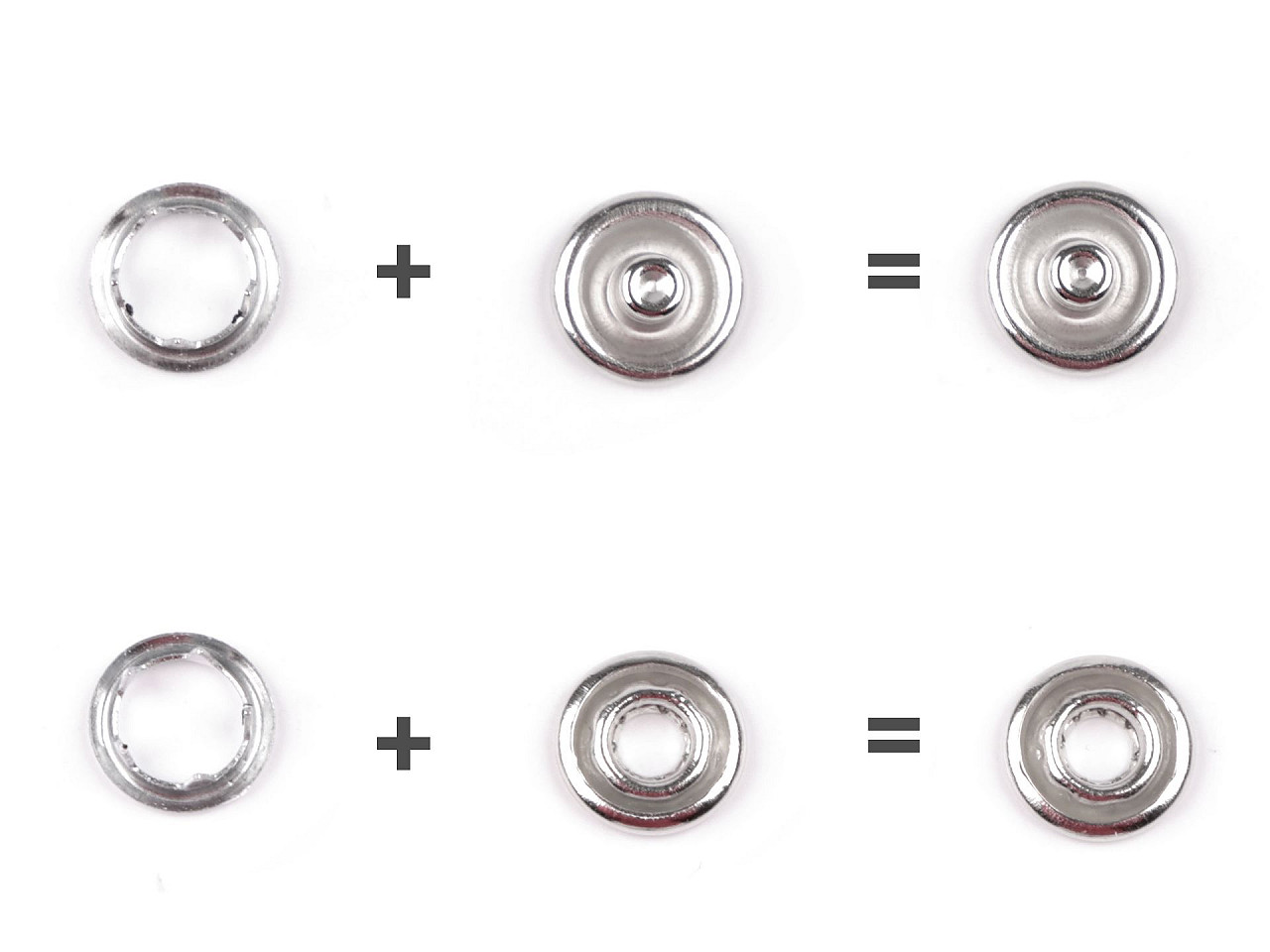 Capse metalice roland baby ø10 mm - Alb (50 Seturi)