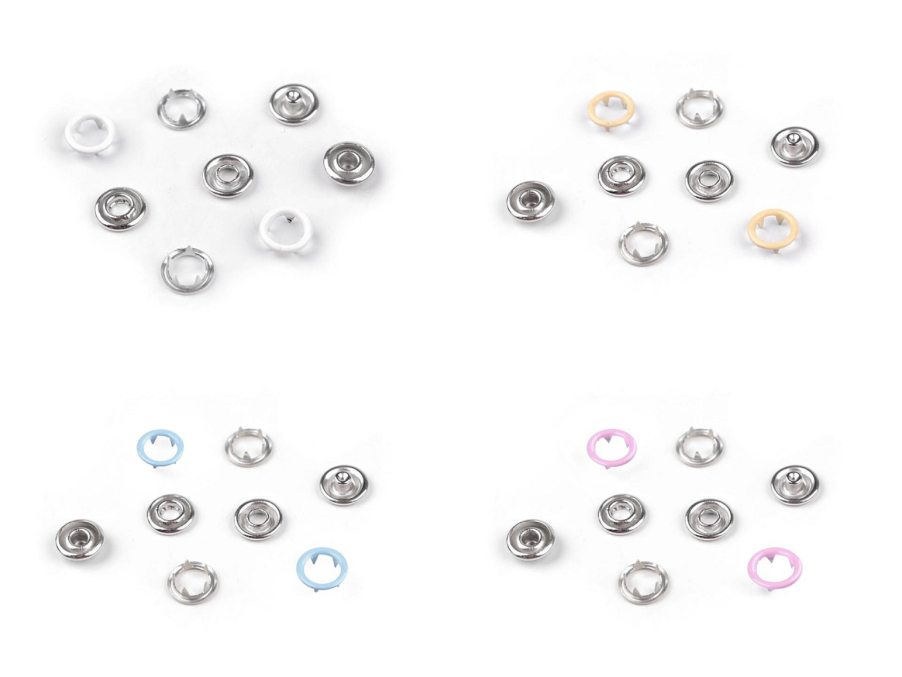 Capse metalice roland baby ø10 mm - Alb (50 Seturi)