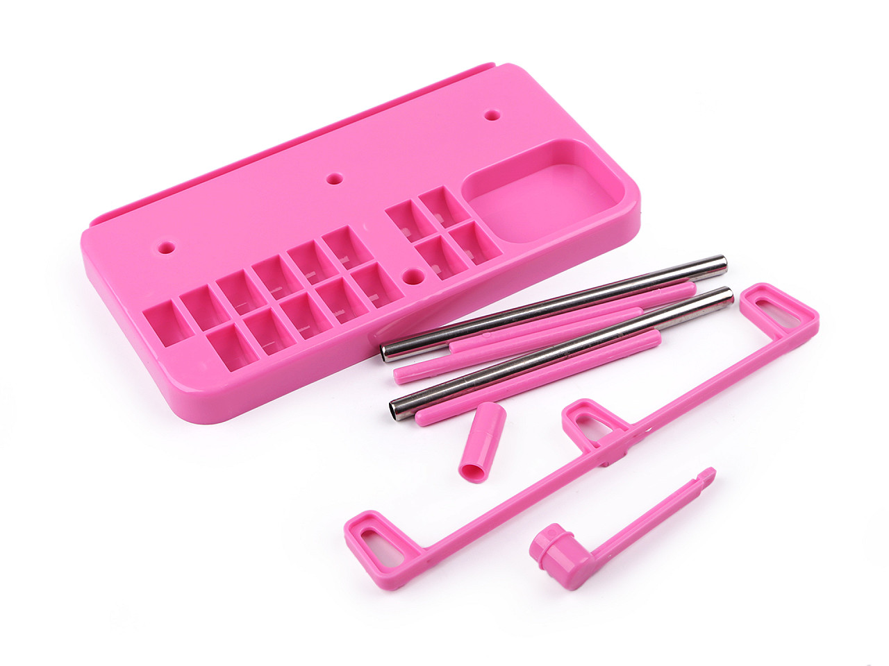 Suport pentru conuri de ata si organizator pentru bobine - Roz (1 Bucată)