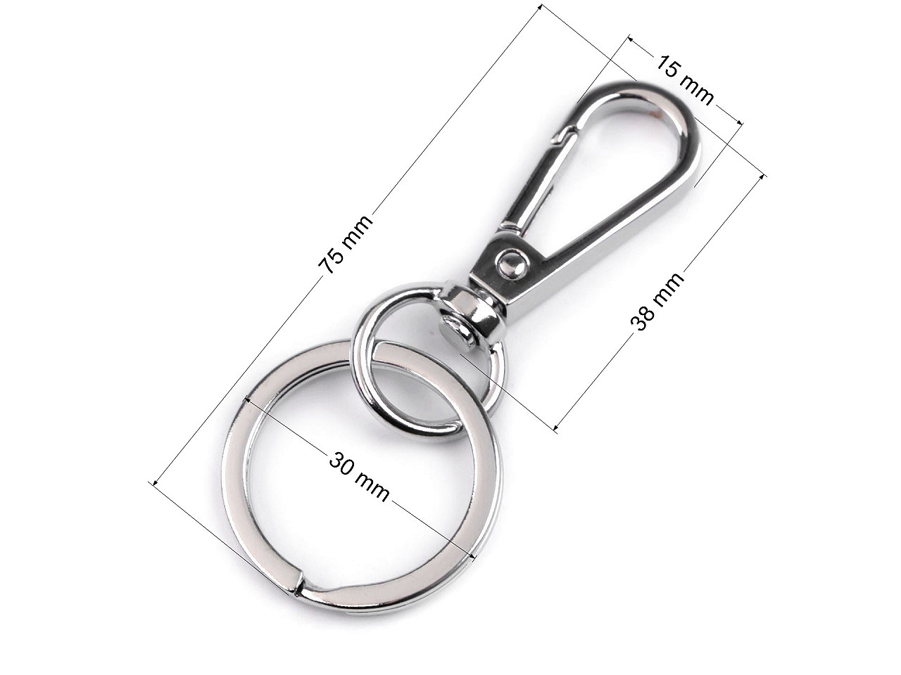 Carabina metalica cu inel - Auriu rose (1 Bucată)