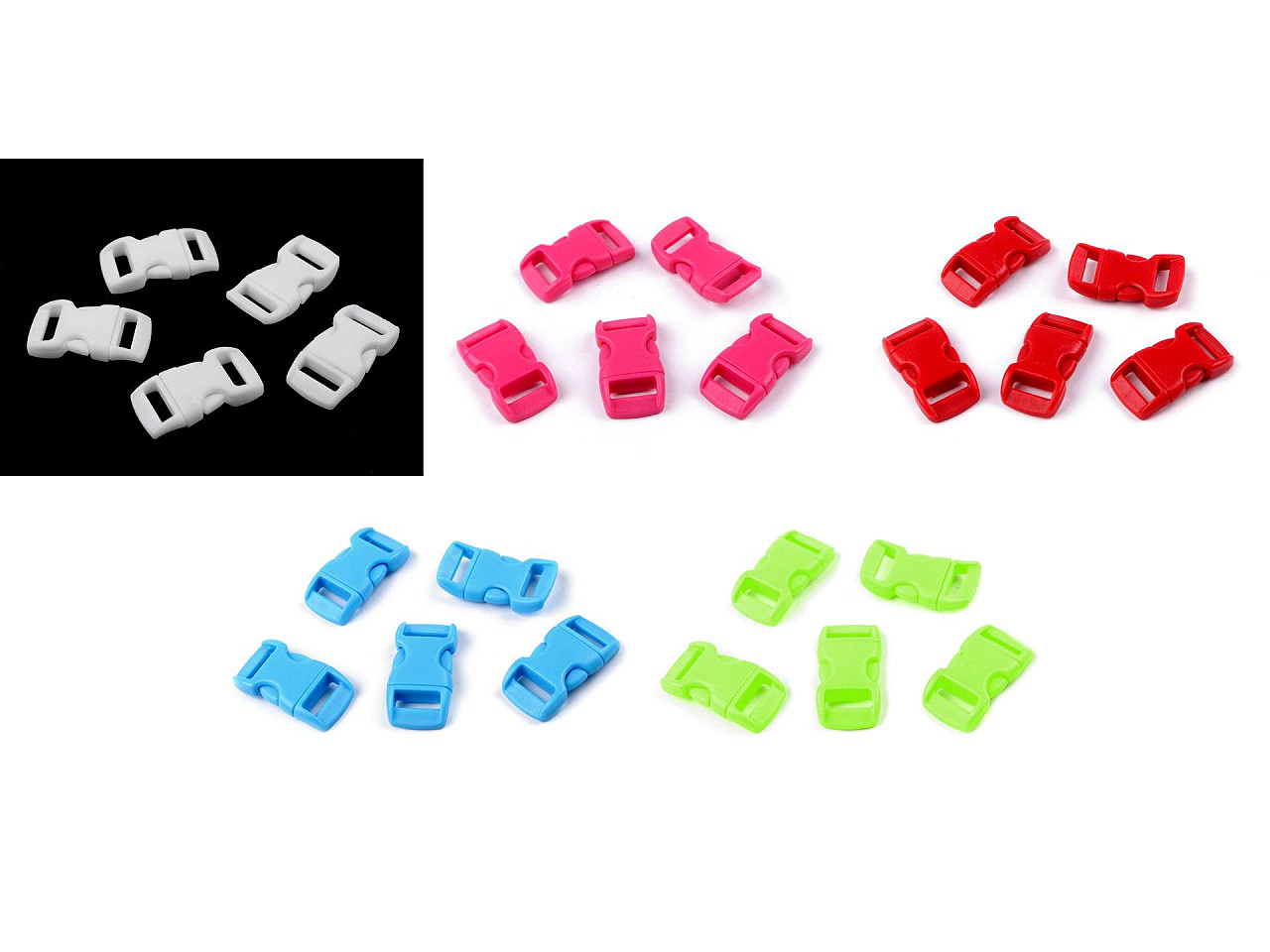 Catarama trident curbata latime 10 mm - Albastru azur (10 Perechi)