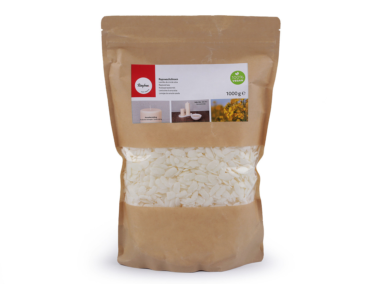 Ceară de rapiță pentru lumânări 1000 g - Alb natural (1 Sac)