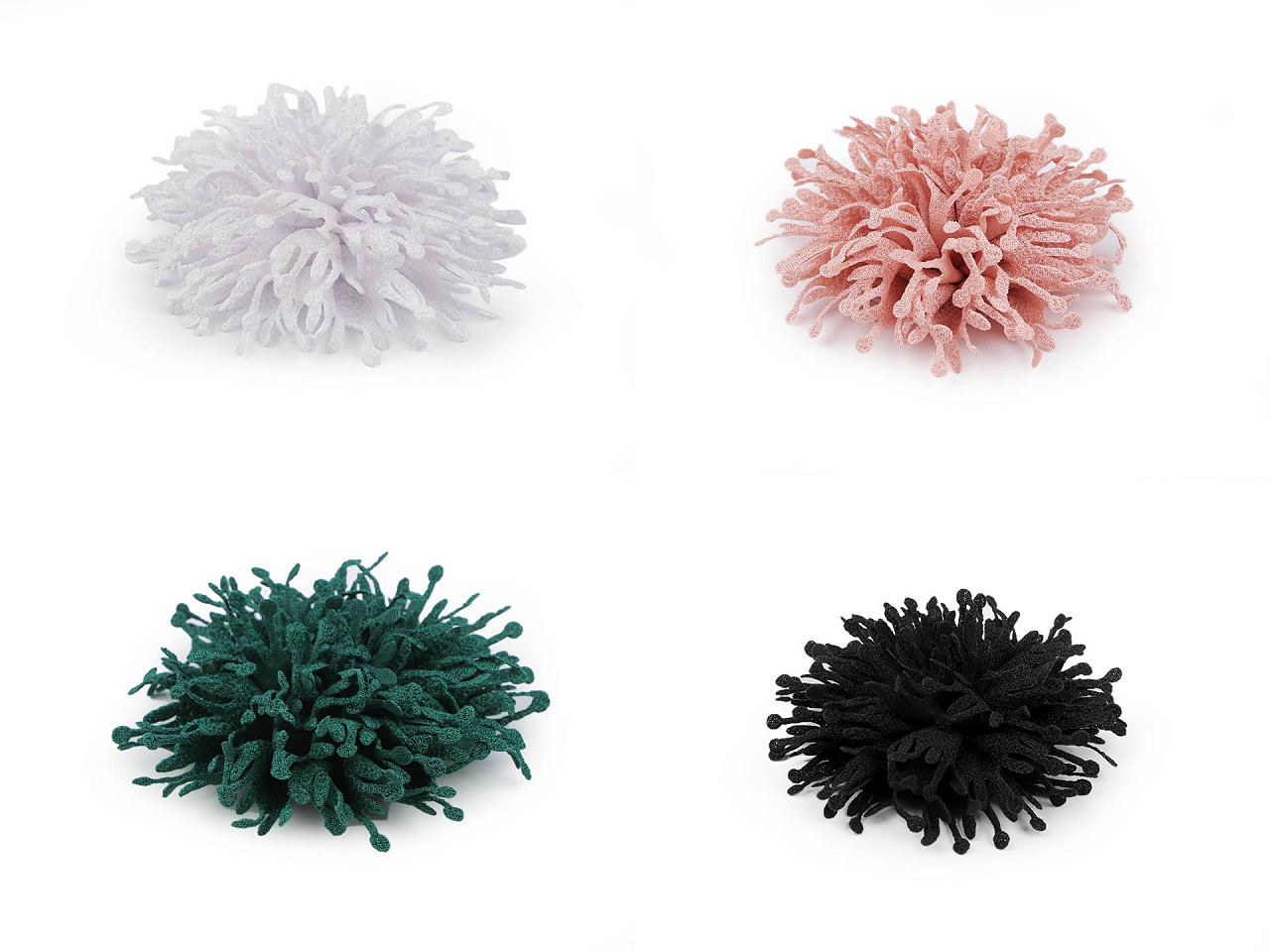 Floare textila pentru cusut si lipit ø10 cm - Alb lăptos (10 Bucăți)