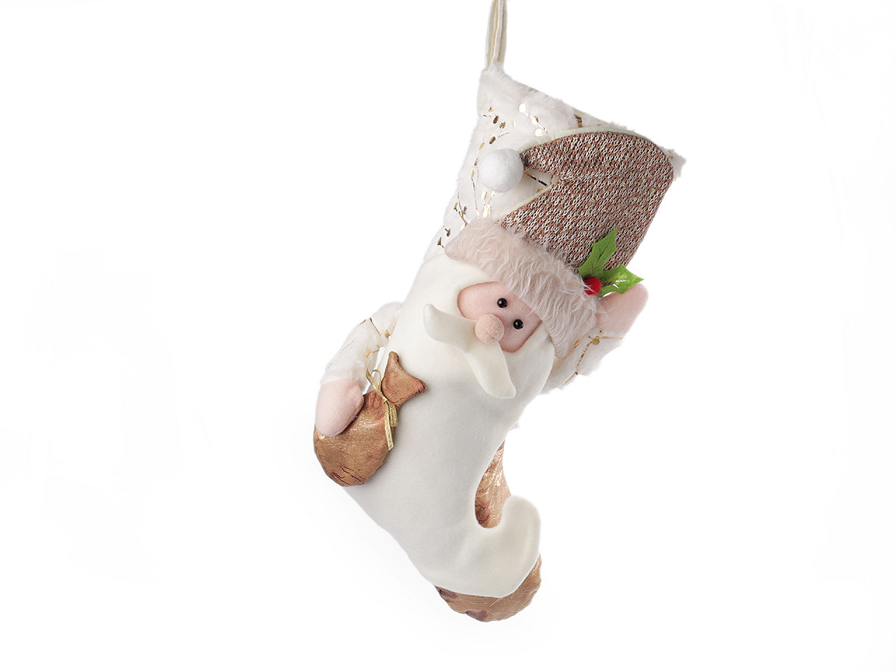 Ciorap de mos nicolae 25x50 cm - Bej (1 Bucată)