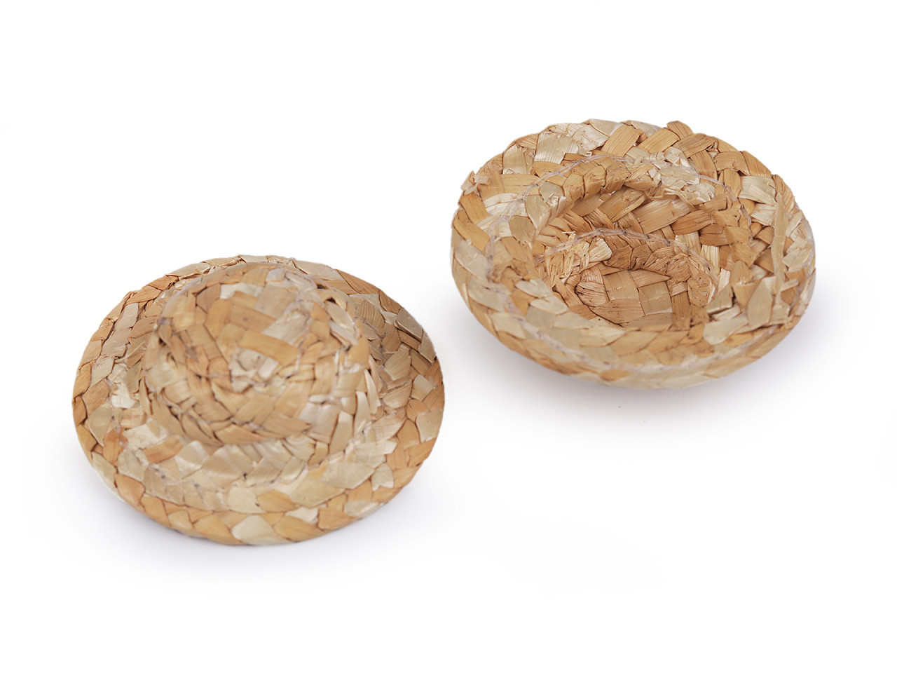 Mini palarie de paie pentru figurine si decoratiuni - Natural deschis (5 Bucăți)