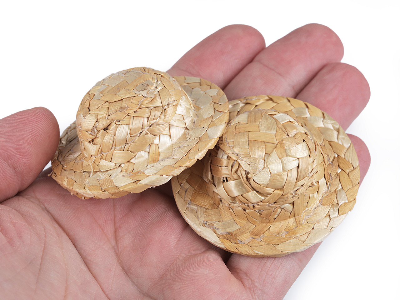 Mini palarie de paie pentru figurine si decoratiuni - Natural deschis (5 Bucăți)
