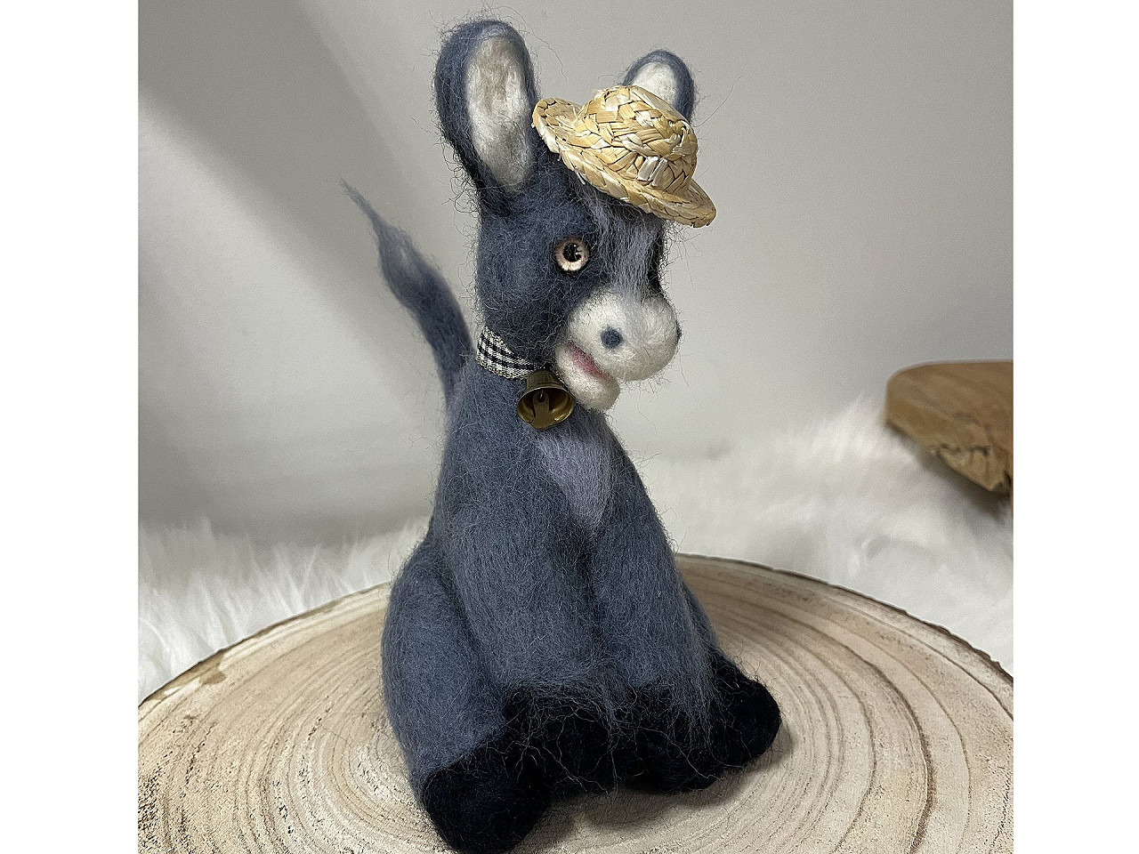 Mini palarie de paie pentru figurine si decoratiuni - Natural deschis (5 Bucăți)