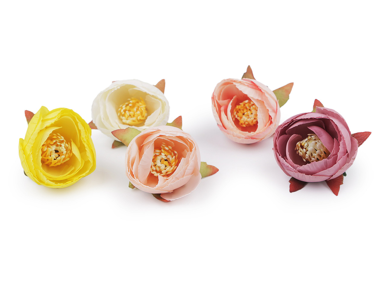 Bujor artificial ø6 cm - Roz pudrat (2 Bucăți)