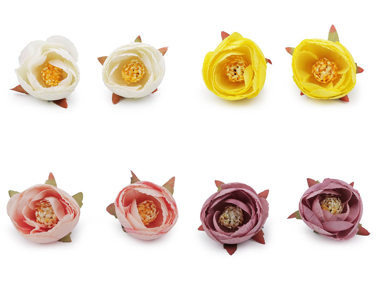 Bujor artificial ø6 cm - Roz pudrat (2 Bucăți)