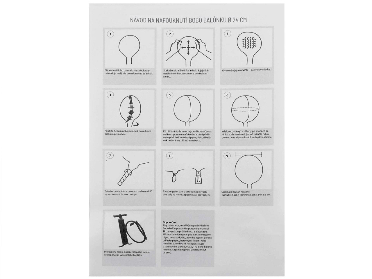 Balon bobo ø24 cm - Transparent (5 Bucăți)