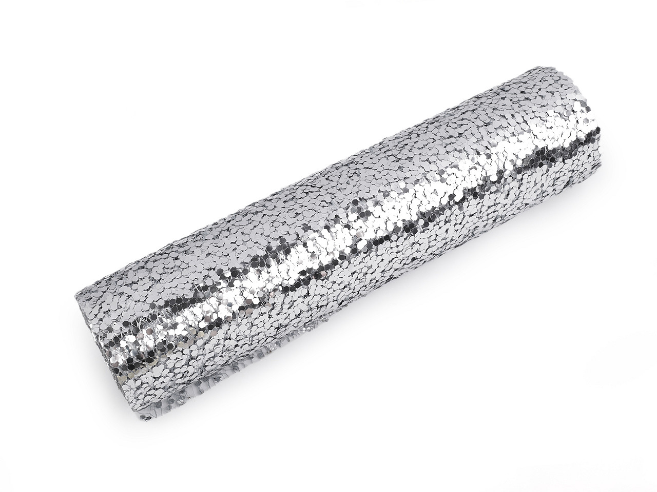 Tesatura decorativa plasa cu paiete, 24 cm - Argintiu (1 Bucată)