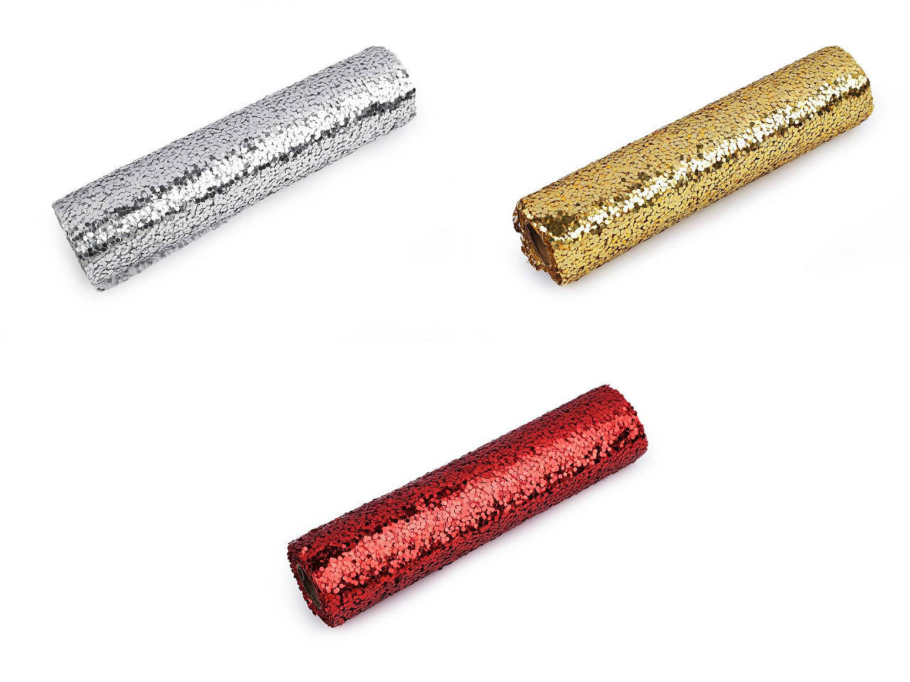 Tesatura decorativa plasa cu paiete, 24 cm - Argintiu (1 Bucată)