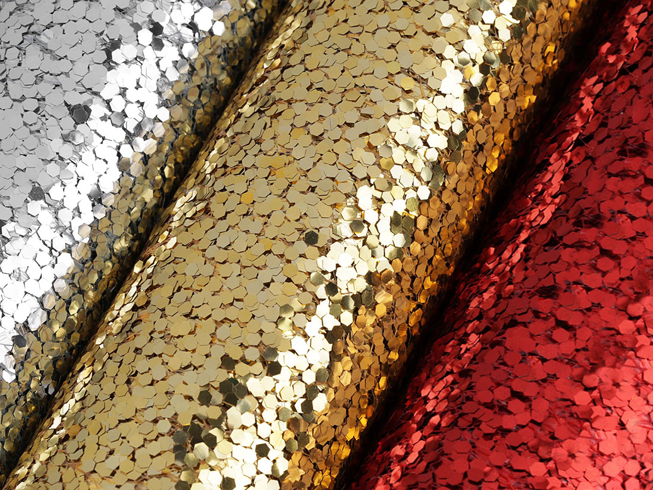 Tesatura decorativa plasa cu paiete, 24 cm - Argintiu (1 Bucată)