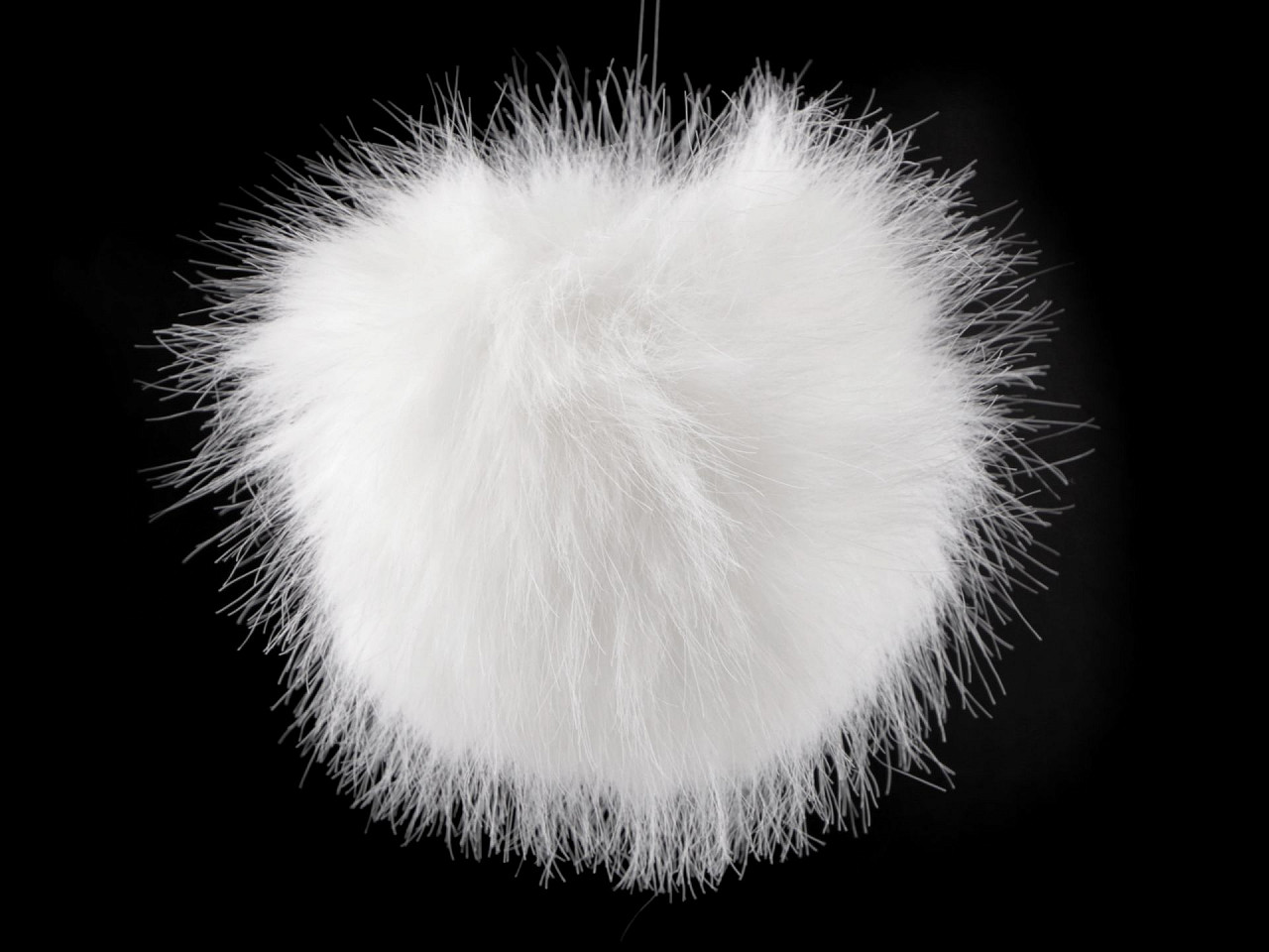 Pompon din blană cu buclă ø11 cm - Off white (1 Bucată)
