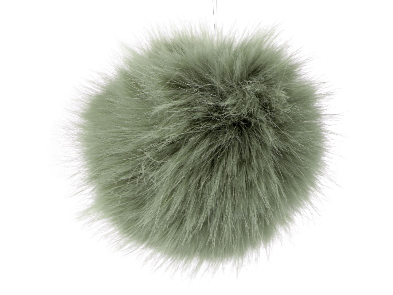 Pompon din blană cu buclă ø11 cm - Off white (1 Bucată)