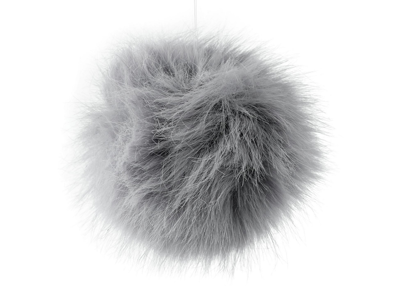 Pompon din blană cu buclă ø11 cm - Off white (1 Bucată)