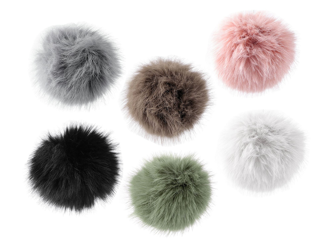 Pompon din blană cu buclă ø11 cm - Off white (1 Bucată)