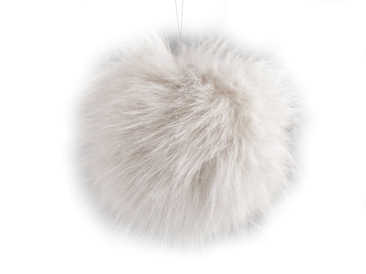 Pompon din blană cu buclă ø11 cm - Off white (1 Bucată)