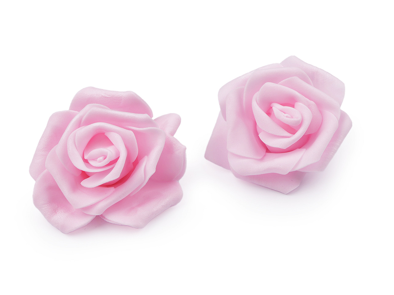 Trandafir decorativ din spuma ø7-8 cm - Roz deschis (10 Bucăți)