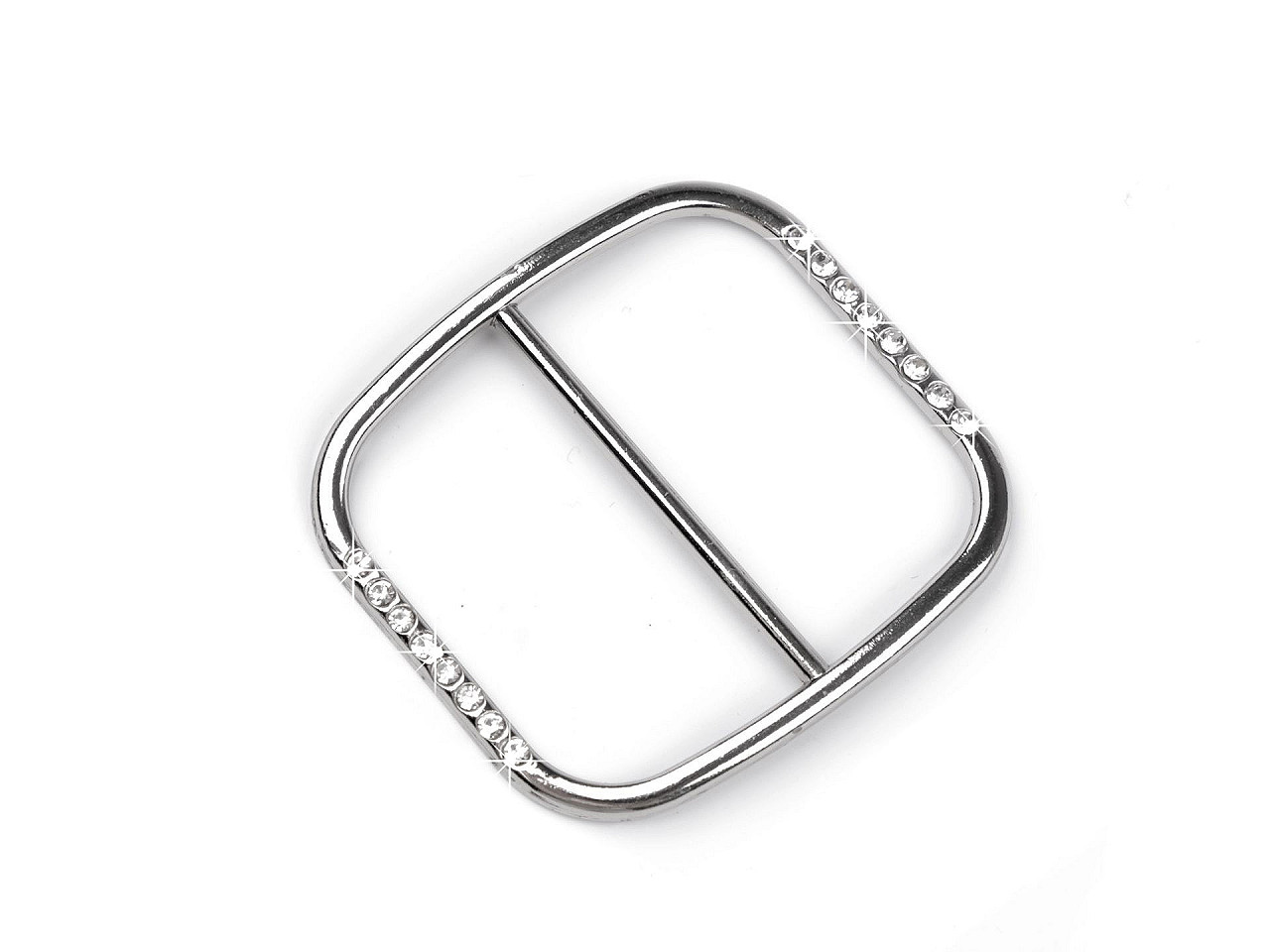 Catarama cu strasuri latime 40 mm - Nichel (2 Bucăți)