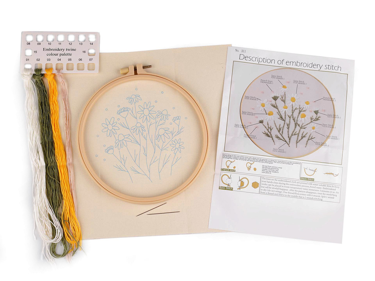 Set de broderie cu motiv preimprimat, plante, ierburi - Conform imaginii (1 Set)