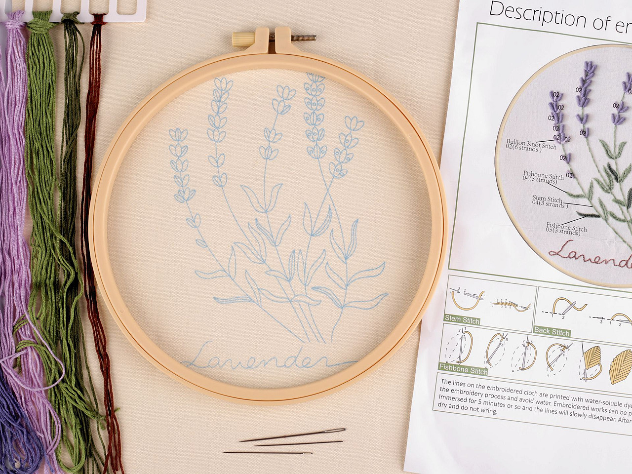 Set de broderie cu motiv preimprimat, plante, ierburi - Conform imaginii (1 Set)