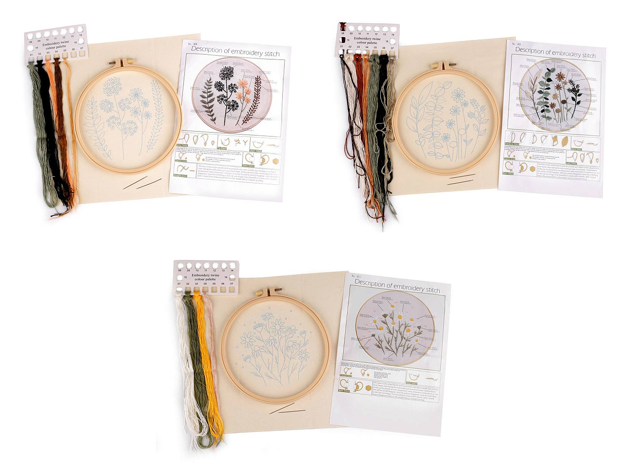 Set de broderie cu motiv preimprimat, plante, ierburi - Conform imaginii (1 Set)