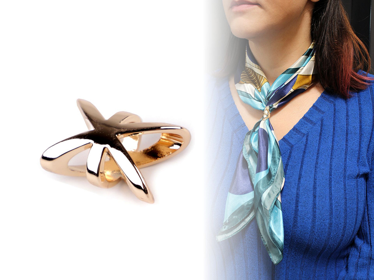 Inel pentru esarfa - Auriu rose (1 Bucată)