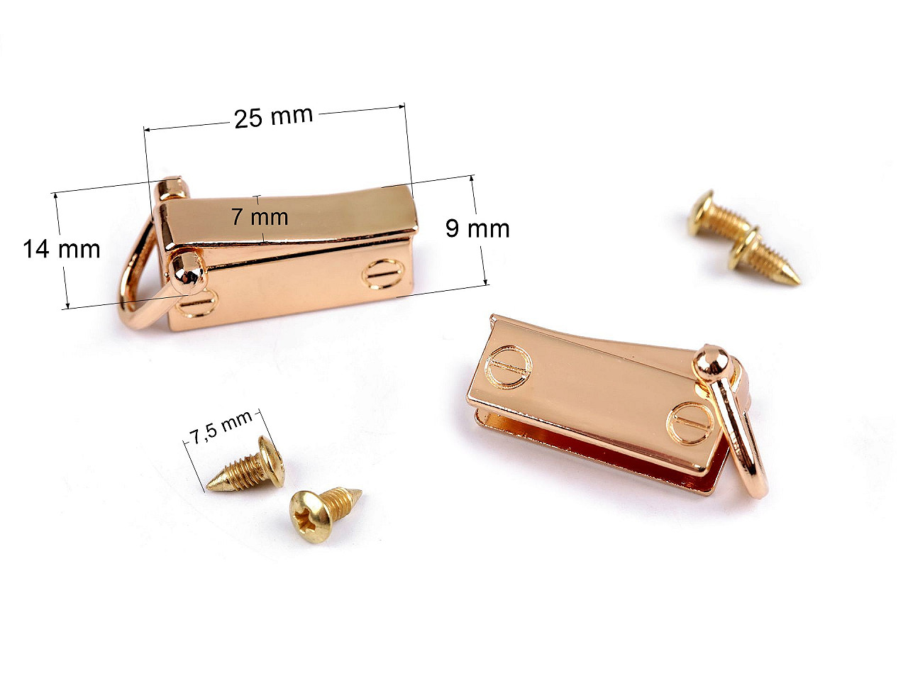 Accesoriu / catarama posete - Auriu rose (5 Perechi) Accesoriu / catarama posete - Auriu rose (5 Perechi)