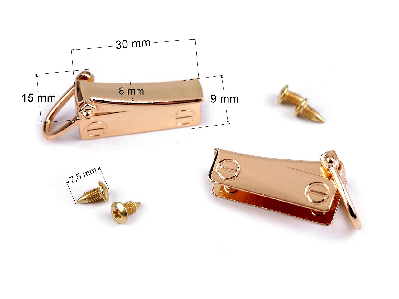 Accesoriu / catarama posete - Auriu rose (5 Perechi) Accesoriu / catarama posete - Auriu rose (5 Perechi)